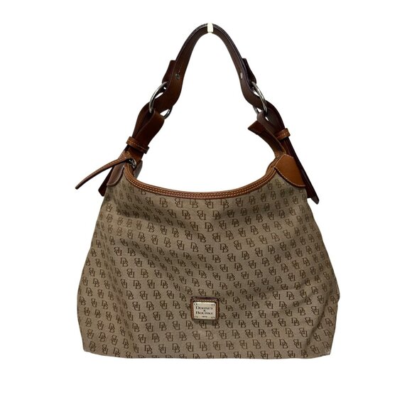 Dooney & Bourke Canvas & Leather Monogram Shoulder Bag With Adjustable Strap - Picture 10 of 10